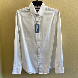 Men’s Murano small slim fit, long sleeve white dress shirt. NWT never worn.